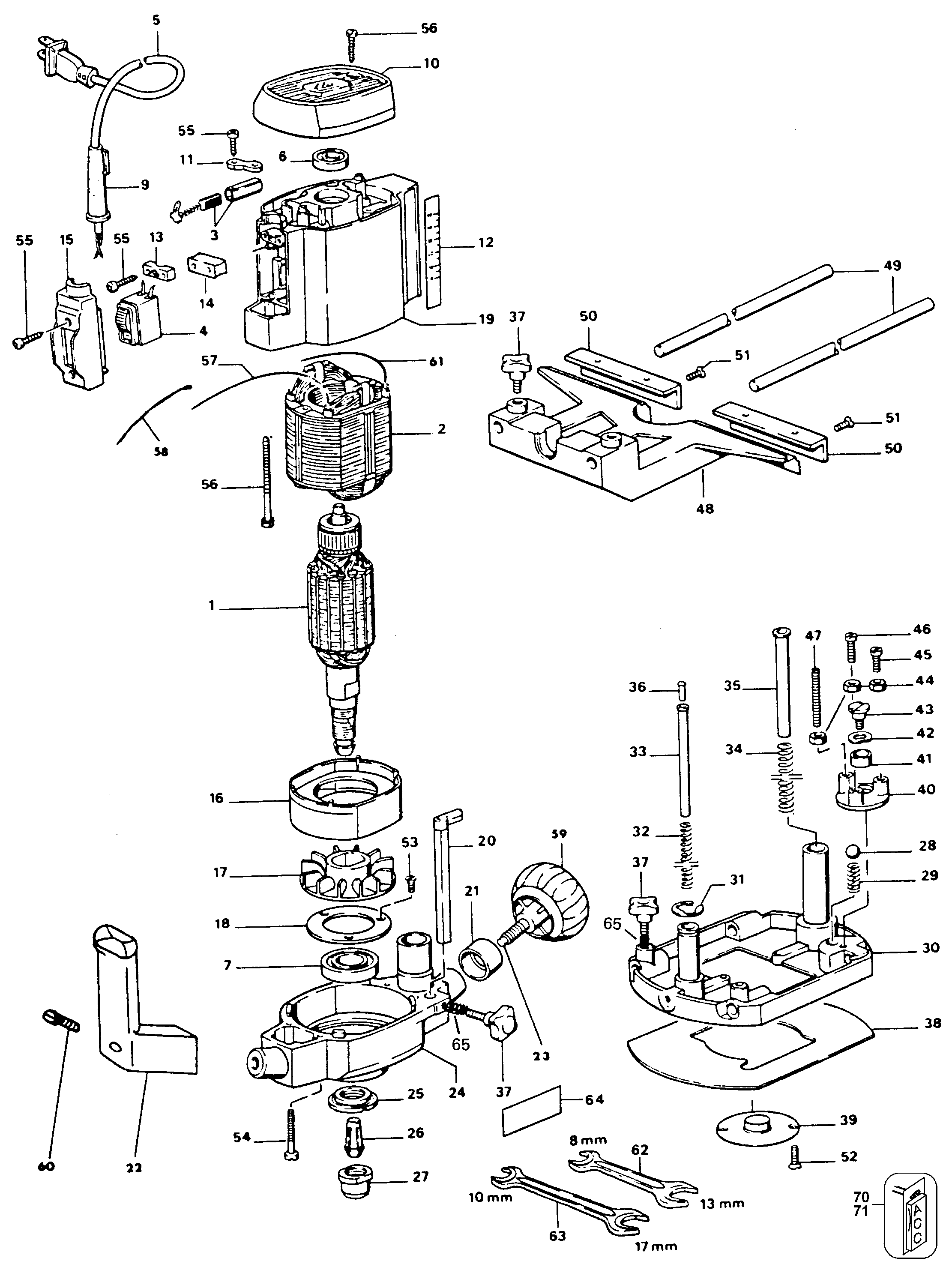Page A Diagram and Parts List for 3303 1 Black and Decker Router